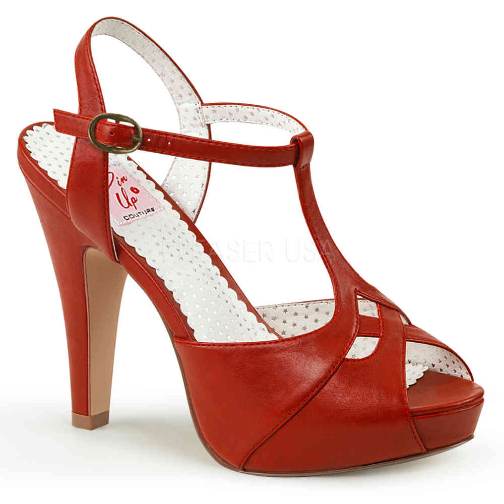 Couture Plateau Sandale 23 Pompe Avec Au Pin Up Sangl De Peeptoe Bettie OkP0nw